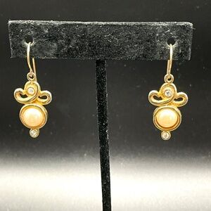 Jesara Vintage Faux Pearl Drop Pierced Earrings